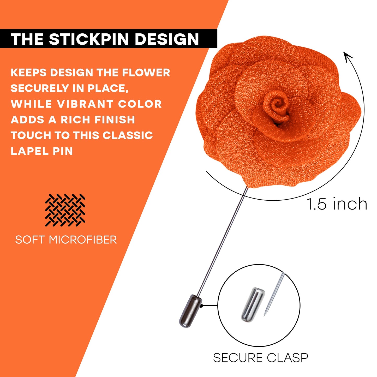 Orange Flower Lapel Pin, Orange Lapel Pin, Lapel Pin, Wedding Lapel Pin, Men Lapel Pin, Lapel Flower, Wedding Boutonniere, Gift, Men&#39;s Lapel