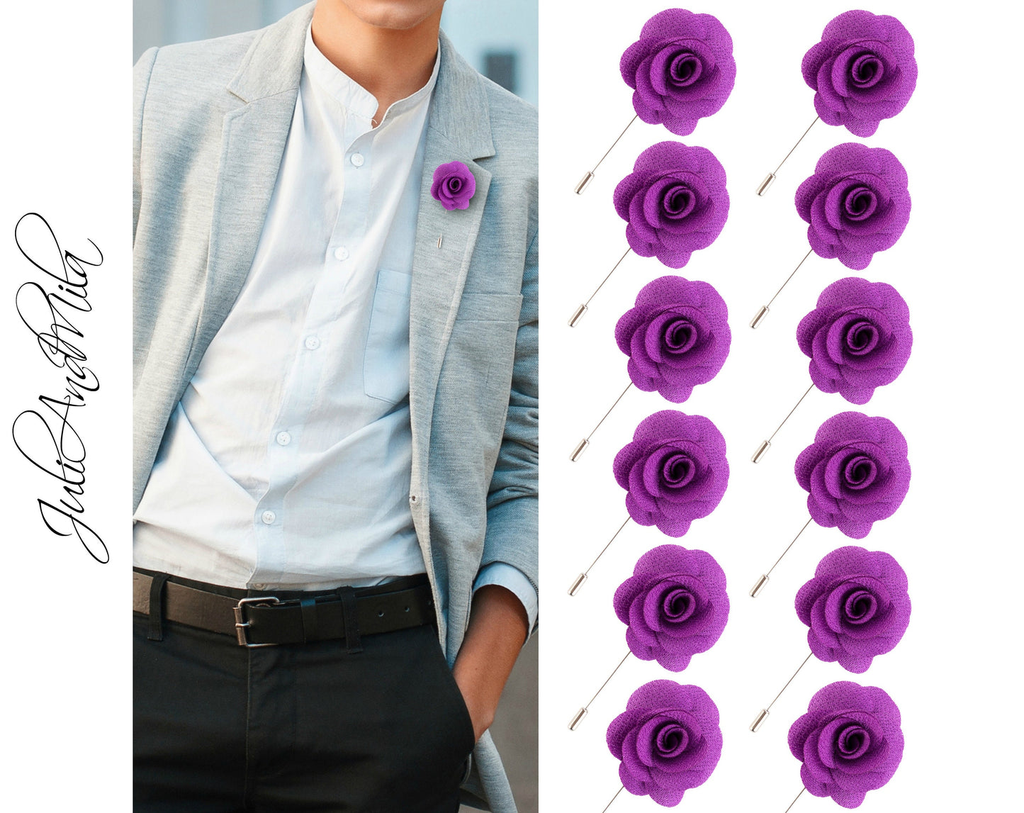 Grape Flower Lapel Pin, Purple Lapel Pin, Lapel Pin, Wedding Lapel Pin, Men Lapel Pin, Lapel Flower, Wedding Boutonniere, Gift, Men&#39;s Lapel