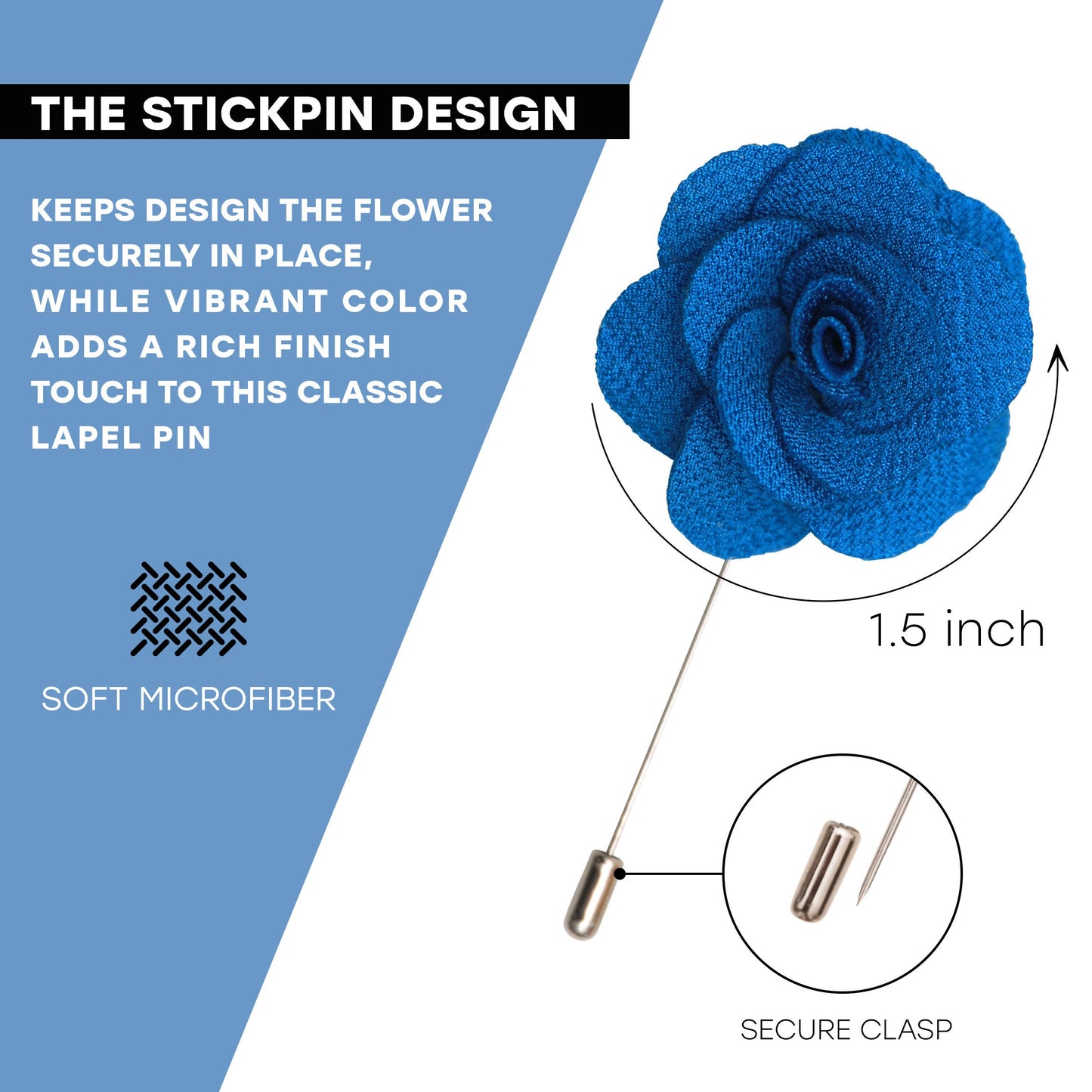 Royal Blue Lapel Pin, Lapel Pin,  Flower Lapel Pin, Wedding Lapel Pin, Men Lapel Pin, Lapel Flower, Wedding Boutonniere, Gift, Men&#39;s Lapel