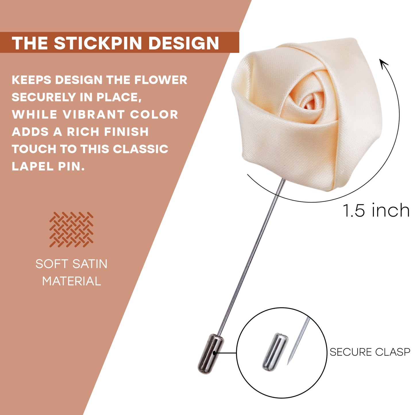 Flower Lapel Pin, Cream Lapel Pin, Lapel Pin, Wedding Lapel Pin, Men Lapel Pin, Lapel Flower, Wedding Boutonniere, Gift, Men&#39;s Lapel