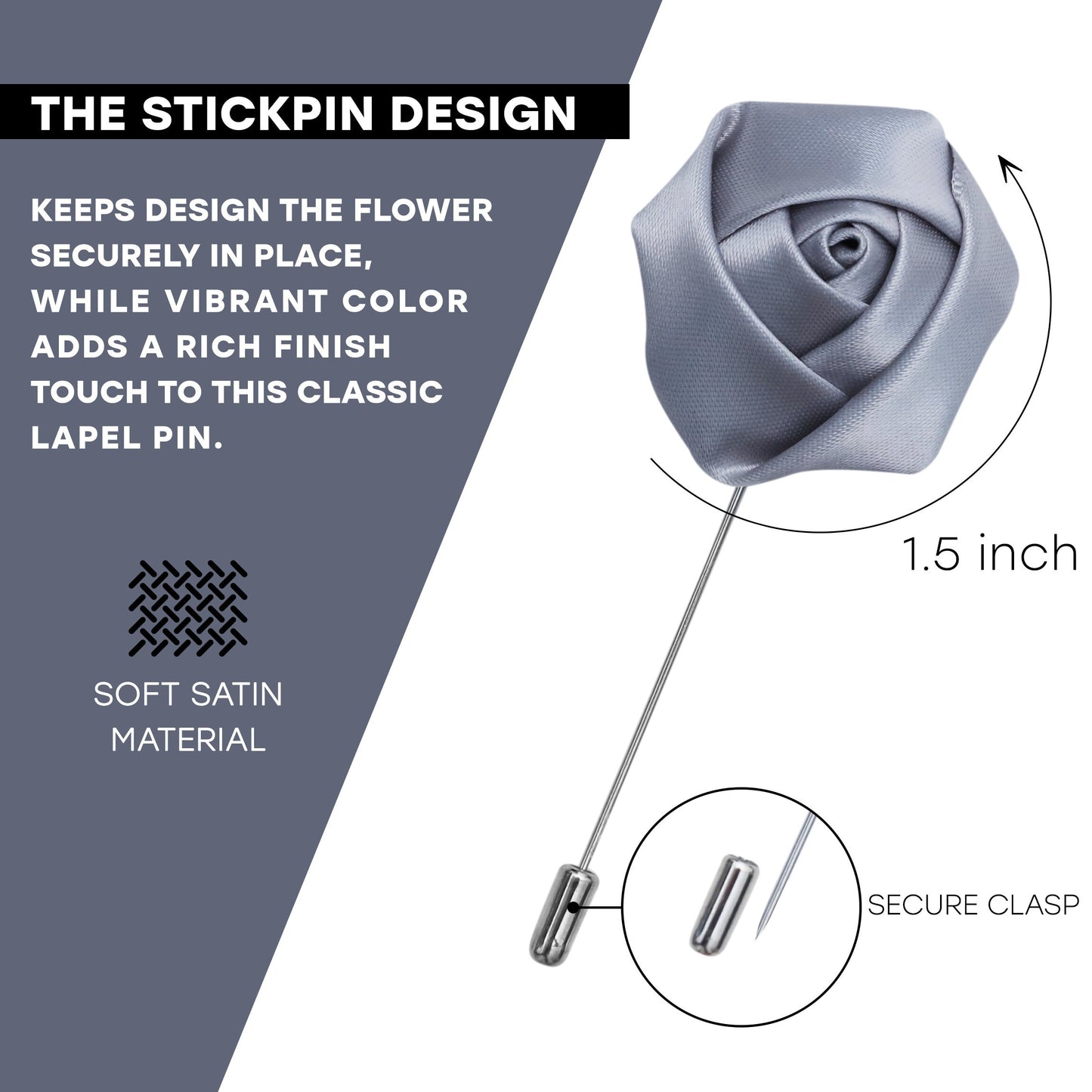 Flower Lapel Pin, Gray Lapel Pin, Lapel Pin, Wedding Lapel Pin, Men Lapel Pin, Lapel Flower, Wedding Boutonniere, Gift, Men&#39;s Lapel