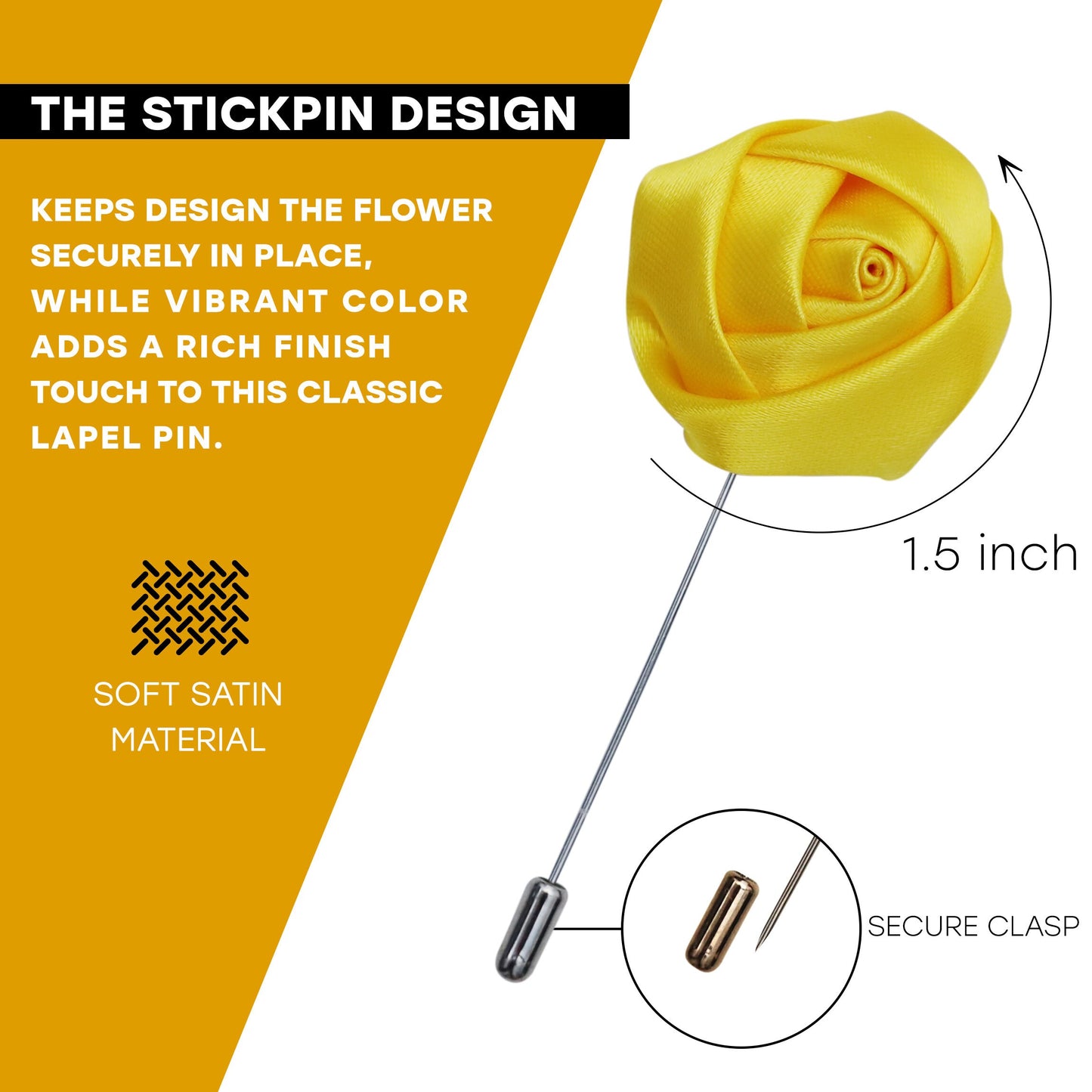 Flower Lapel Pin, Golden Yellow Lapel Pin, Lapel Pin, Wedding Lapel Pin, Men Lapel Pin, Lapel Flower, Wedding Boutonniere, Gift, Men&#39;s Lapel