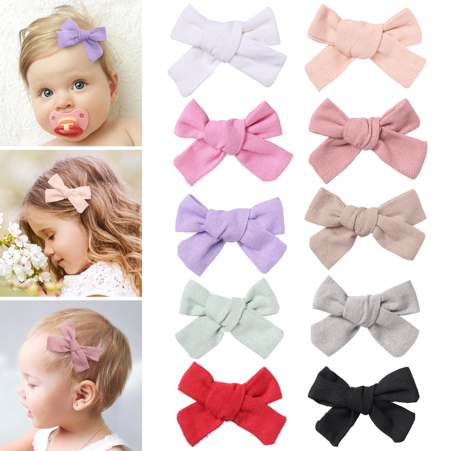 Linen hair bow clips bows for toddlers girls, school bow bows hair clips for girls barrettes alligator clip