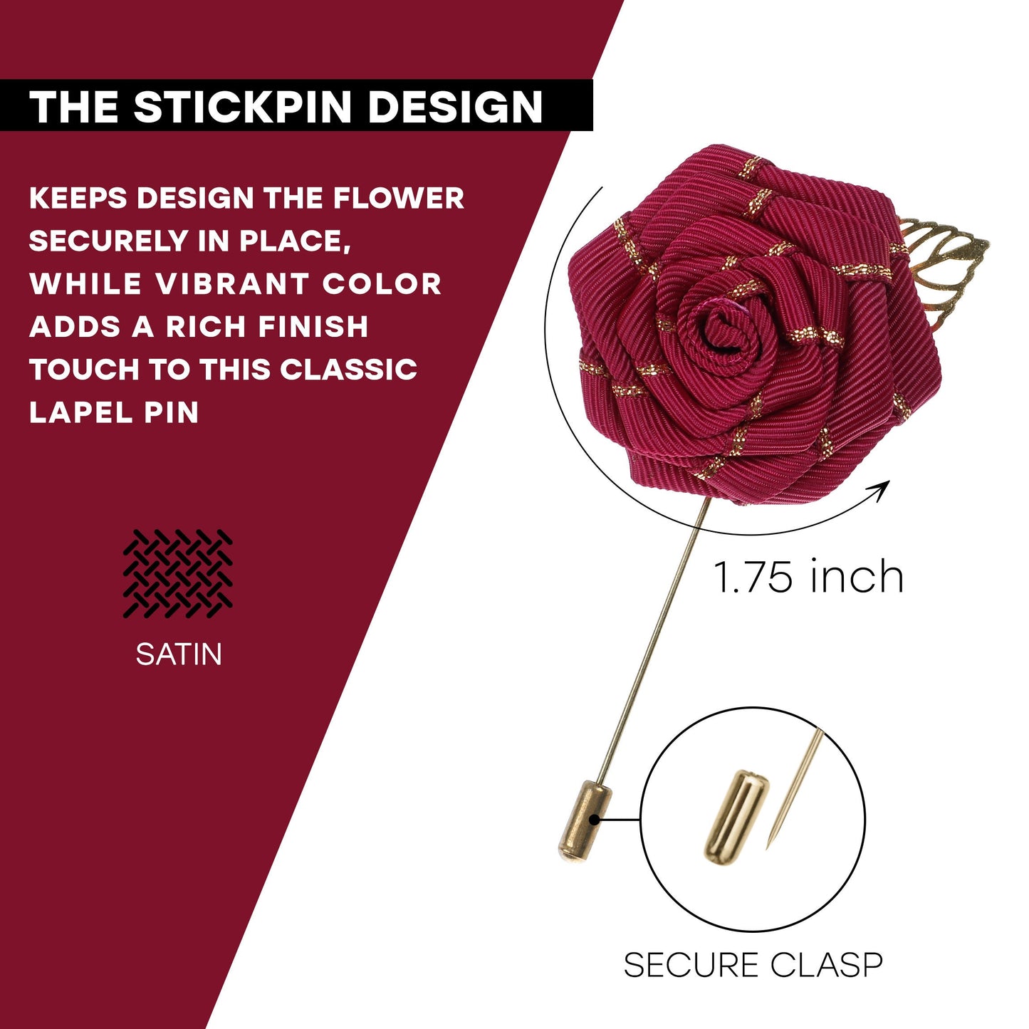 Flower Lapel Pin, Burgundy Lapel Pin, Lapel Pin, Wedding Lapel Pin, Men Lapel Pin, Lapel Flower, Wedding Boutonniere, Gift, Men&#39;s Lapel