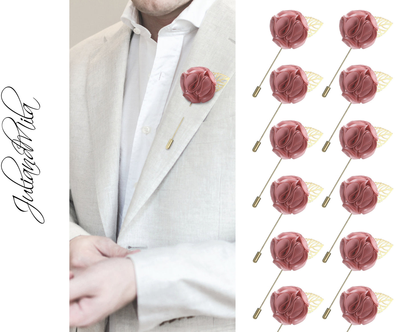 Wedding Boutonniere, Mauve Flower Lapel Pin, Lapel Pin, Lapel Pin, Wedding Lapel Pin, Men Lapel Pin, Lapel Flower, Gift, Men&#39;s Lapel