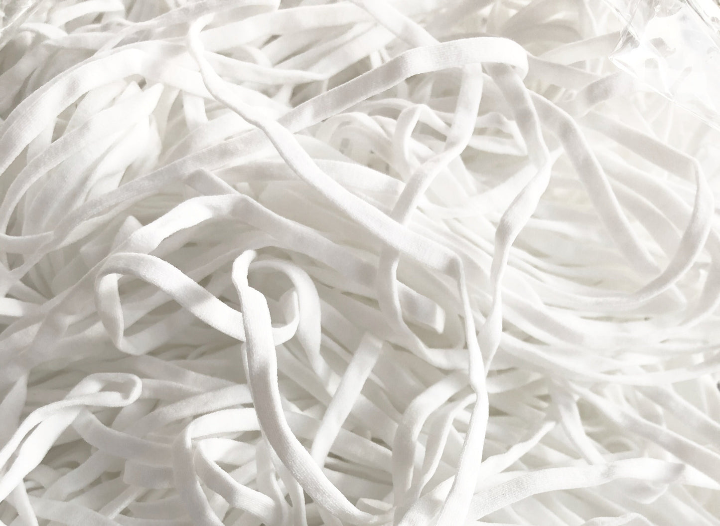 White Nylon Elastic Cord Rope 3mm Elastic for Face Mask, Skinny Elastic by the yard Thin Elastic DIY Mask making Black or White 1/8 inch