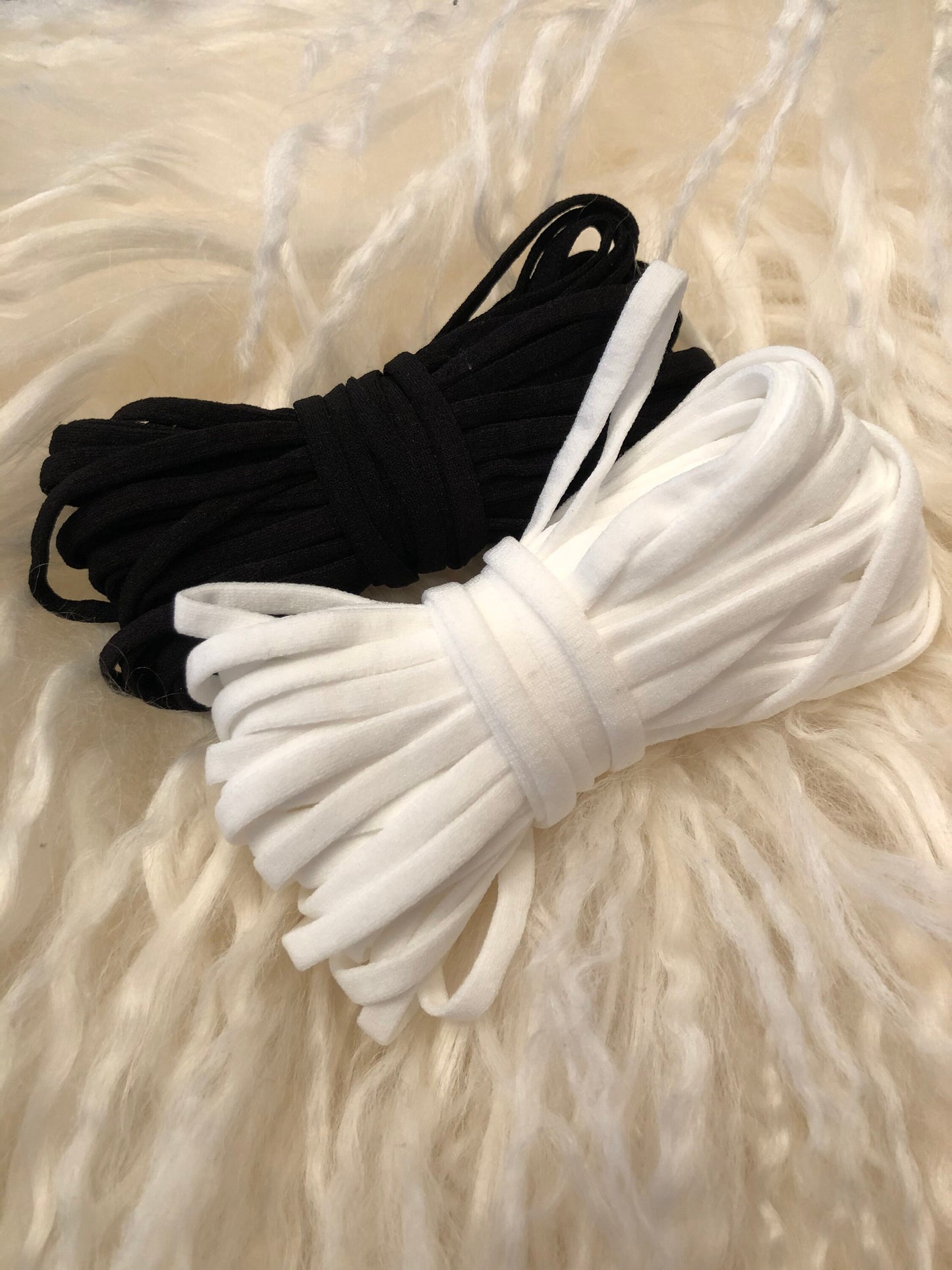 White Nylon Elastic Cord Rope 3mm Elastic for Face Mask, Skinny Elastic by the yard Thin Elastic DIY Mask making Black or White 1/8 inch