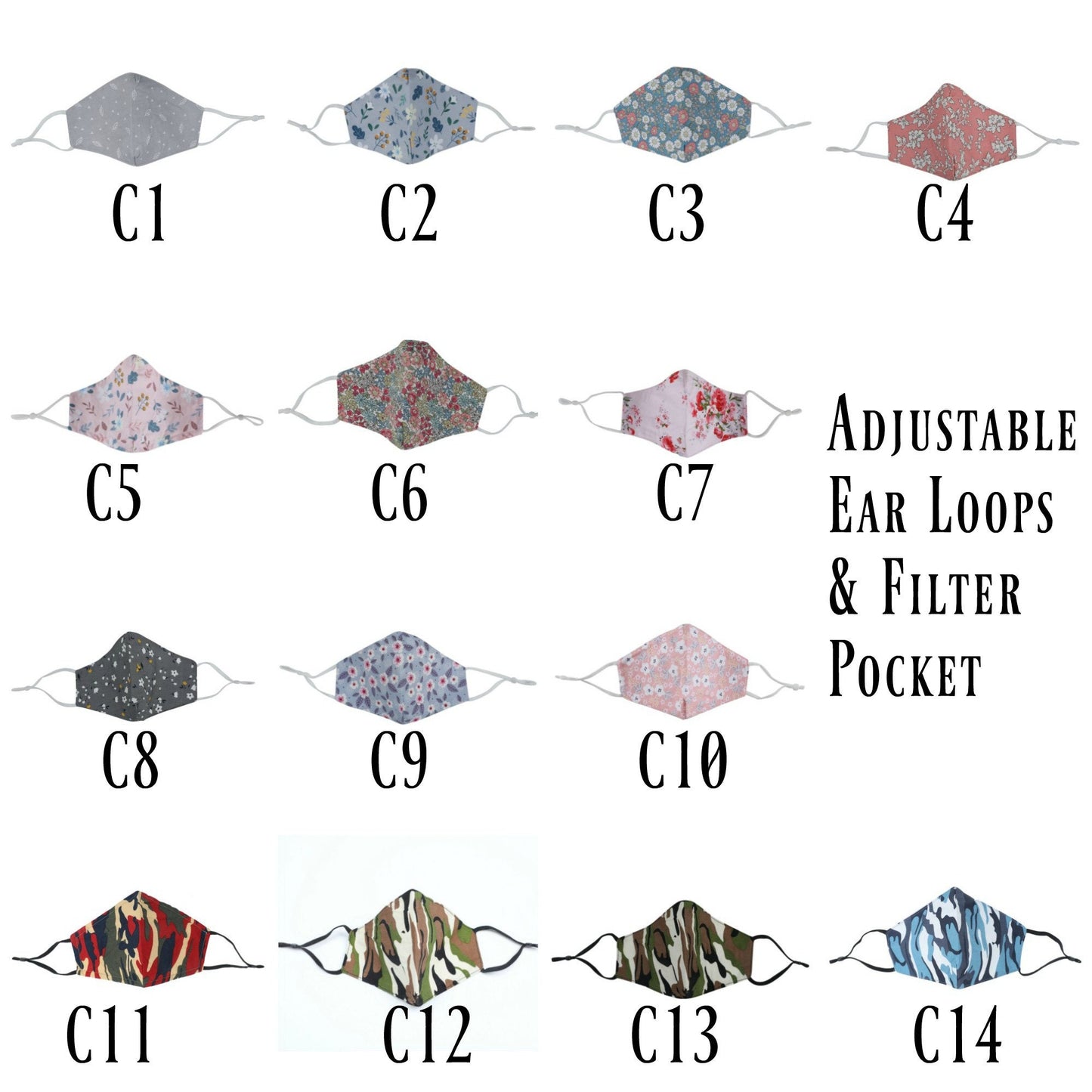 Multi layer Face Mask, Face Mask with Filter Pocket, Air pollution masks, Dust proof mask, Mask, Washable Cotton Adult mask