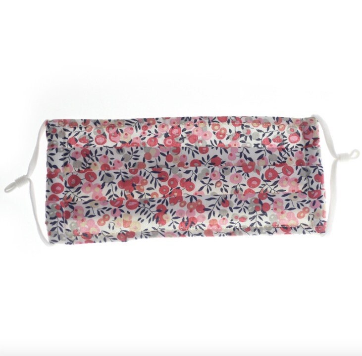 Covering Fabric Washable 100% Cotton Face Mask with Nose Wire Adult Breathable Double Layer Floral Reusable For Women Adjustable Ear Loops