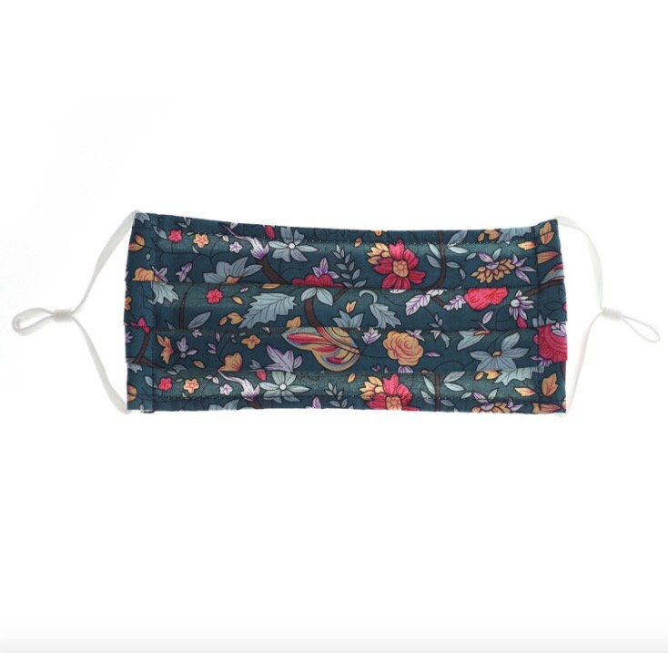 Covering Fabric Washable 100% Cotton Face Mask with Nose Wire Adult Breathable Double Layer Floral Reusable For Women Adjustable Ear Loops