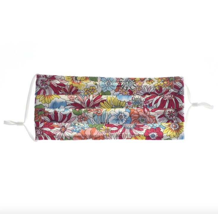 Covering Fabric Washable 100% Cotton Face Mask with Nose Wire Adult Breathable Double Layer Floral Reusable For Women Adjustable Ear Loops