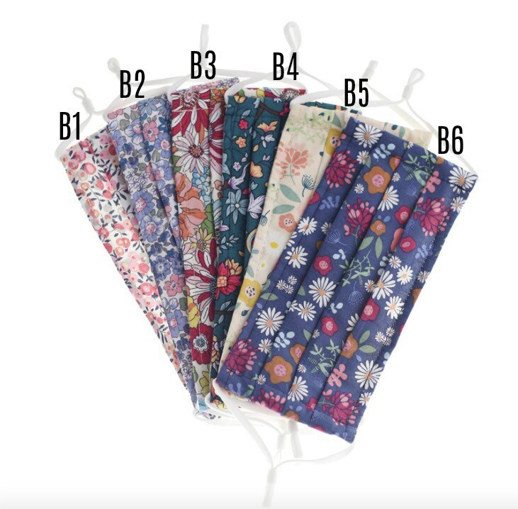 Covering Fabric Washable 100% Cotton Face Mask with Nose Wire Adult Breathable Double Layer Floral Reusable For Women Adjustable Ear Loops