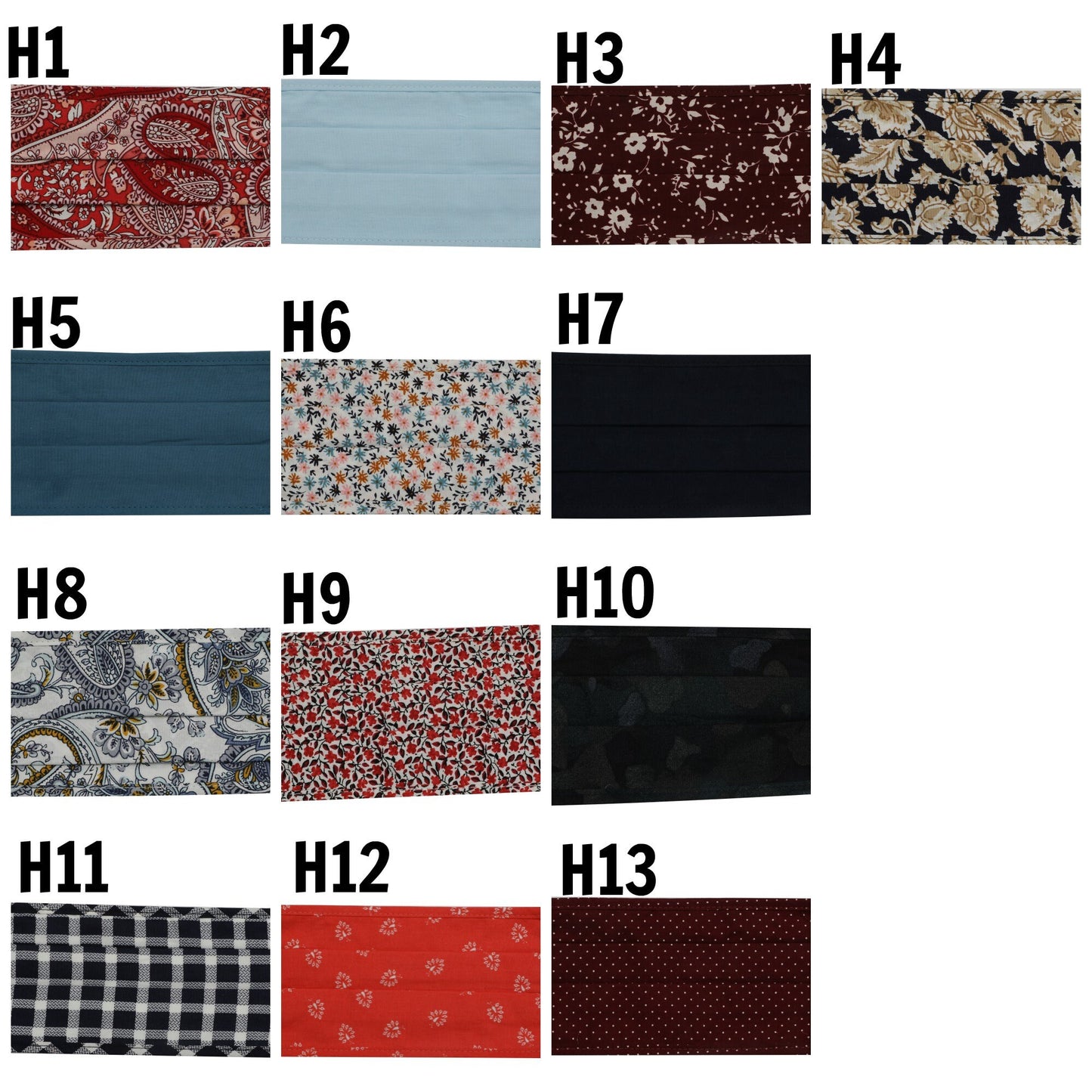 Face Masks for Adults, Reusable Washable Pleated Face Mask