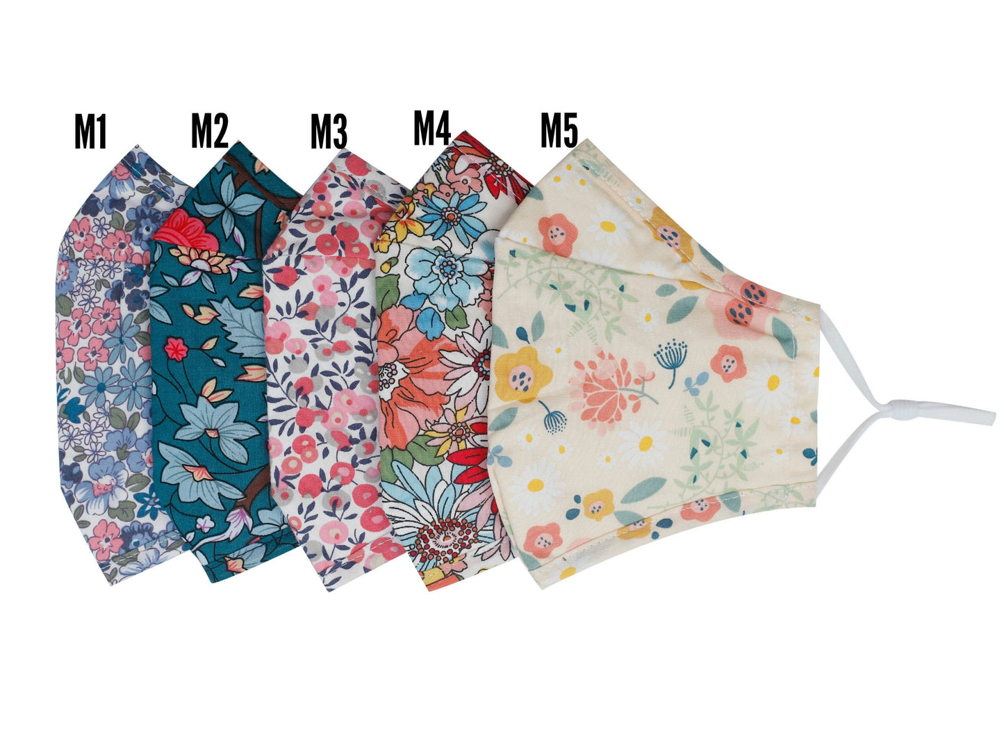 Reusable Face Mask with Nose Wire and Filter Pocket Covering with Adjustable Straps Cloth Washable Women Floral Designer Triple Layer Masks