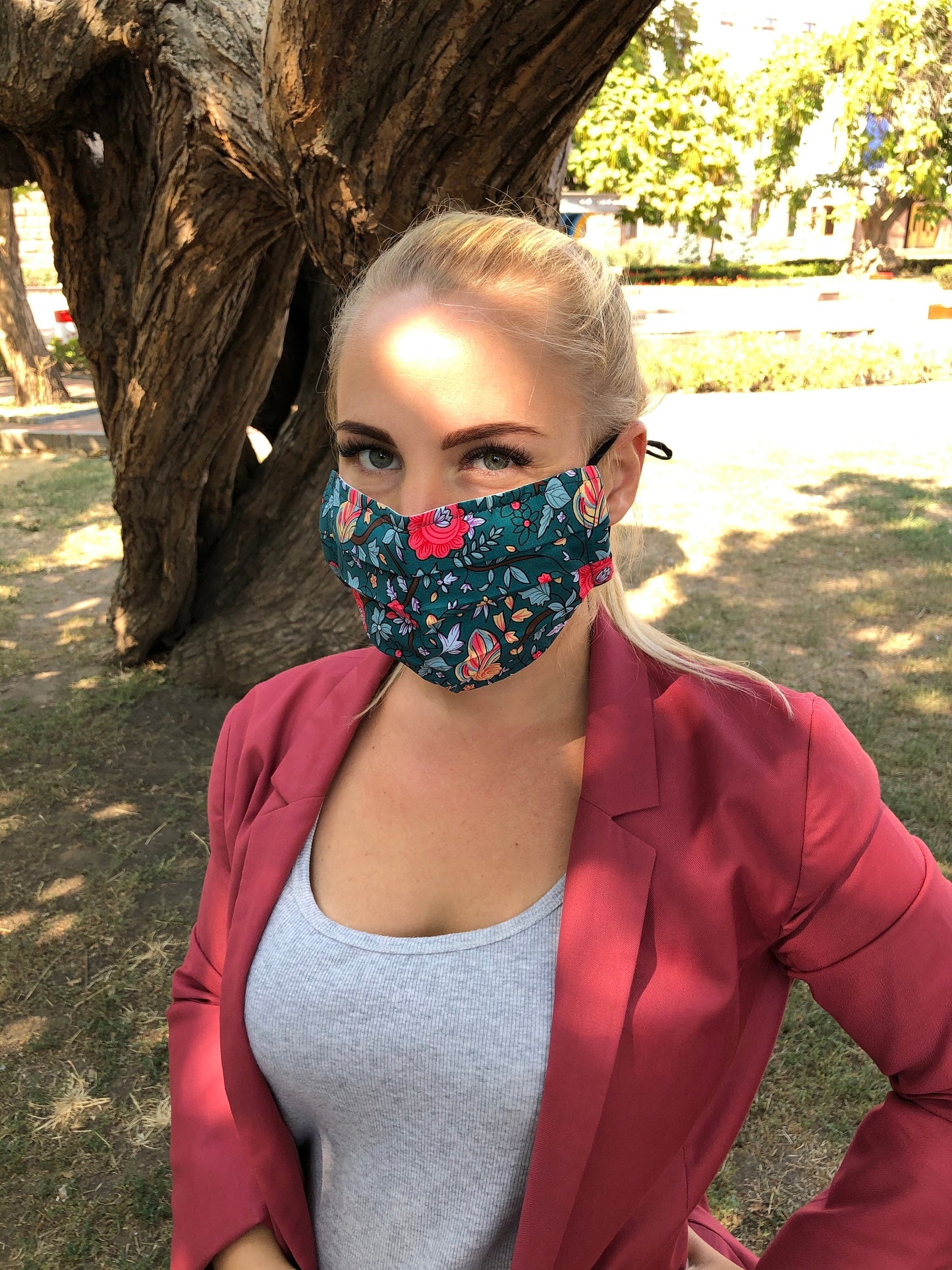 Covering Fabric Washable 100% Cotton Face Mask with Nose Wire Adult Breathable Double Layer Floral Reusable For Women Adjustable Ear Loops