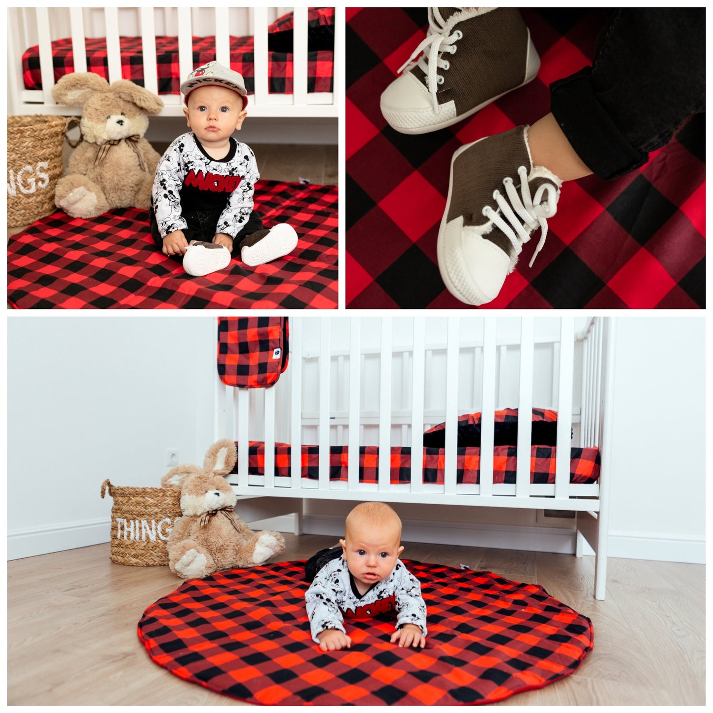 Burp Cloths Boy, Cotton Minky Baby Burp Cloth, Woodland Nursery Decor for Boys Buffalo Plaid Deer Antlers Arrows Collection