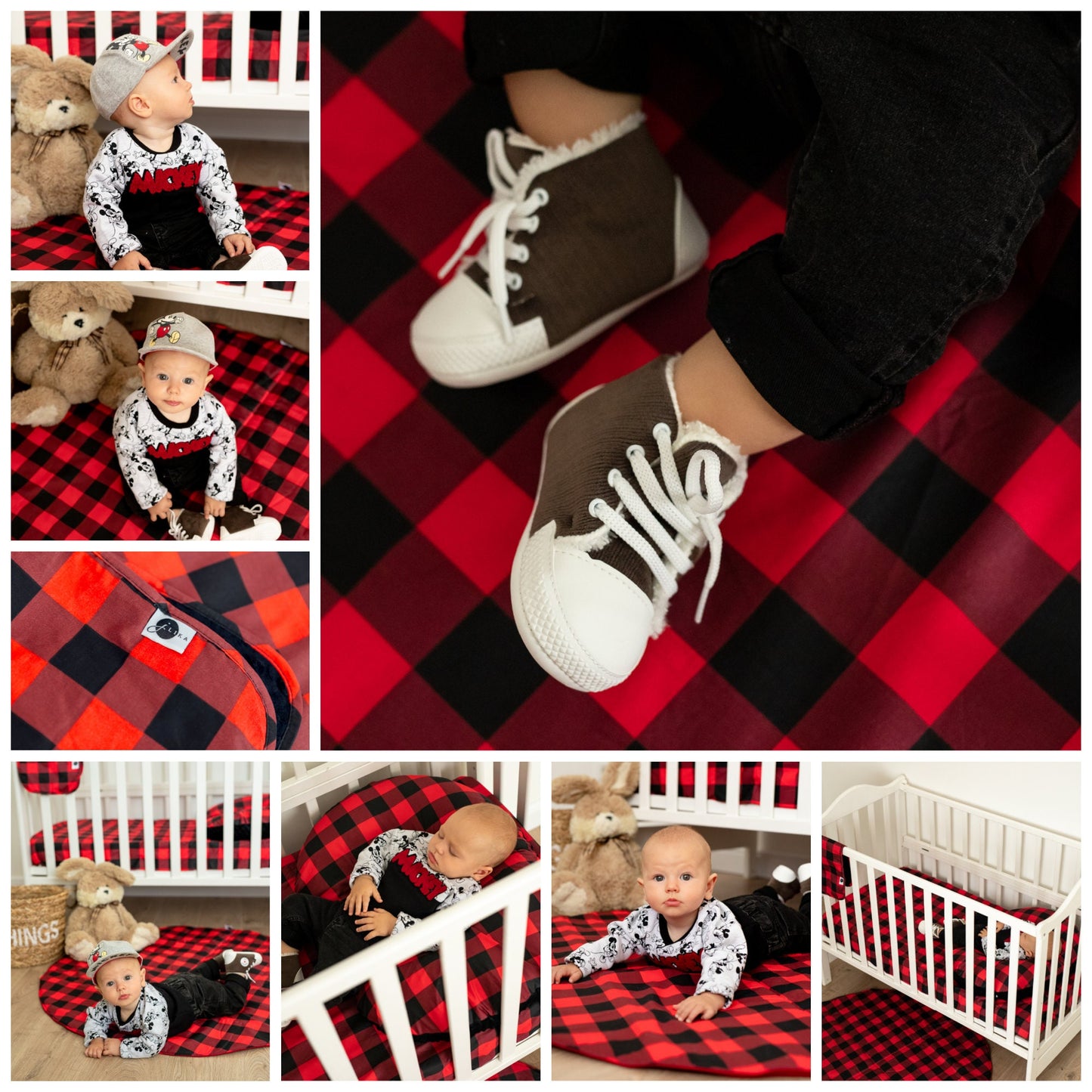 Burp Cloths Boy, Cotton Minky Baby Burp Cloth, Woodland Nursery Decor for Boys Buffalo Plaid Deer Antlers Arrows Collection