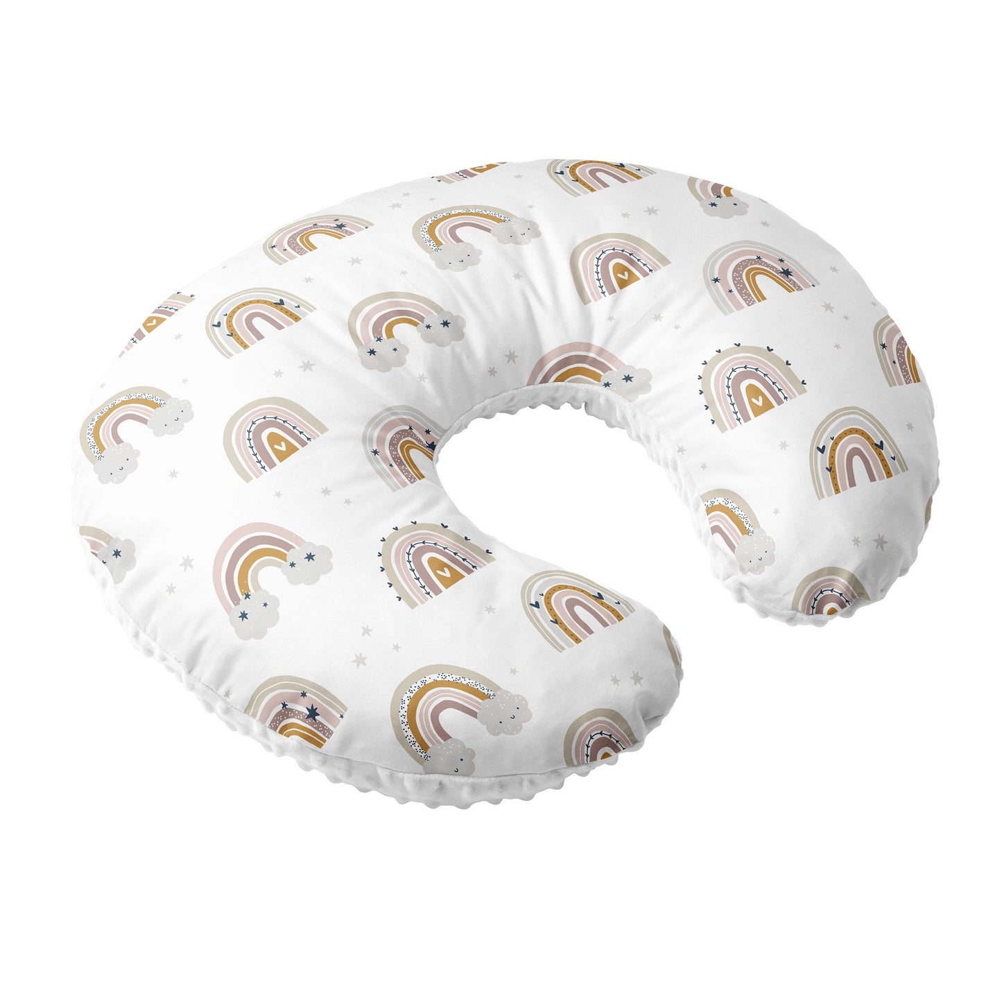 Nursing Pillow Cover,100% Cotton, Slipcover Minky Boy Girl - Woodland Nursery Decor for Baby Boys and Girls Pillow Cover Rainbows