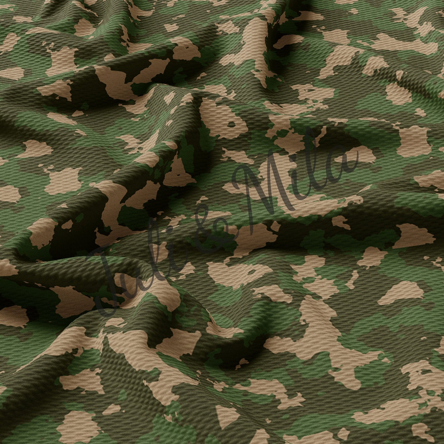 Camo Bullet Textured Fabric by the yard Camouflage Green AA250