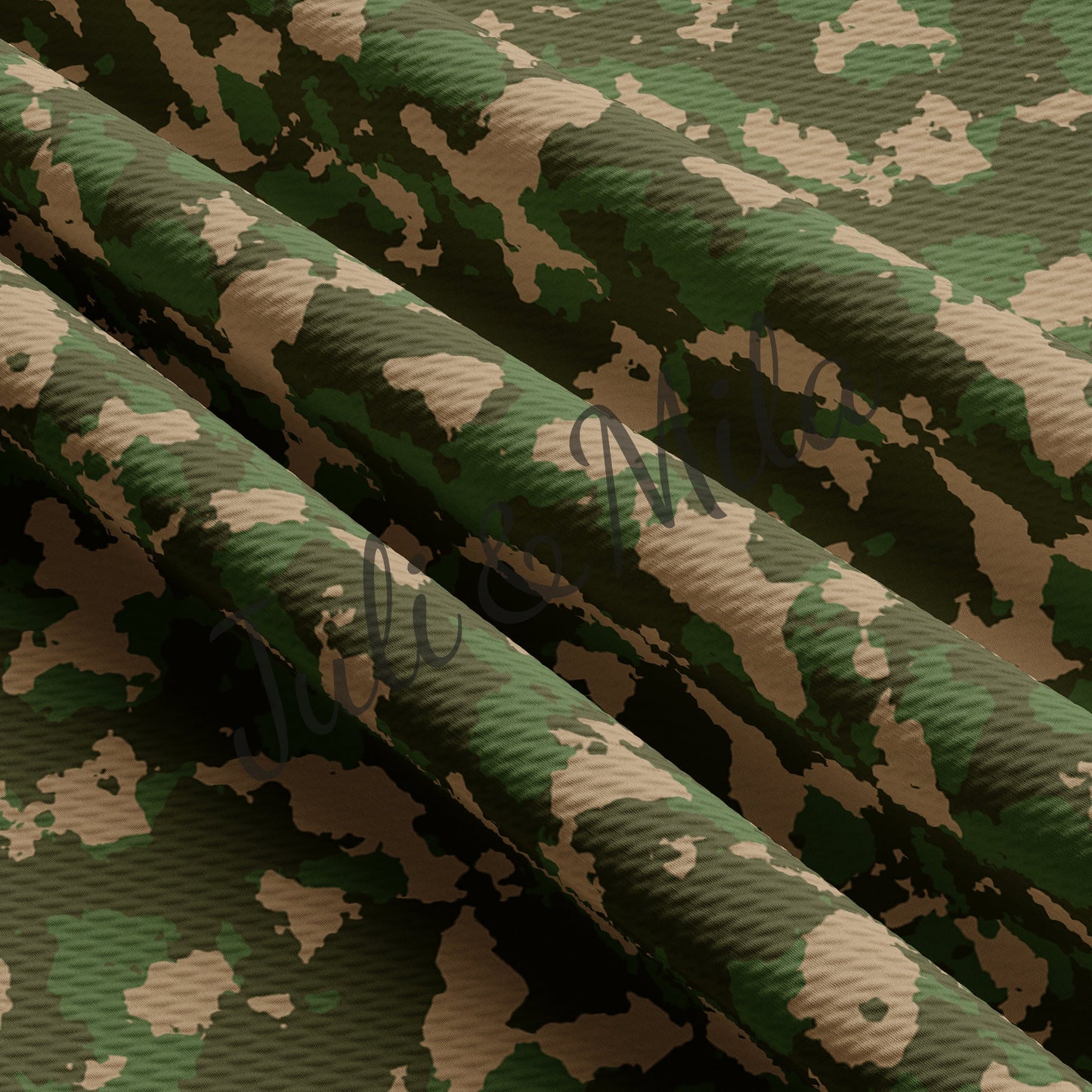 Camo Bullet Textured Fabric by the yard Camouflage Green AA250