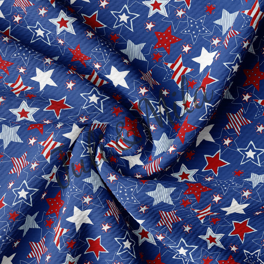 Patriotic 4th of July Printed Bullet Fabric USA Flag PT15