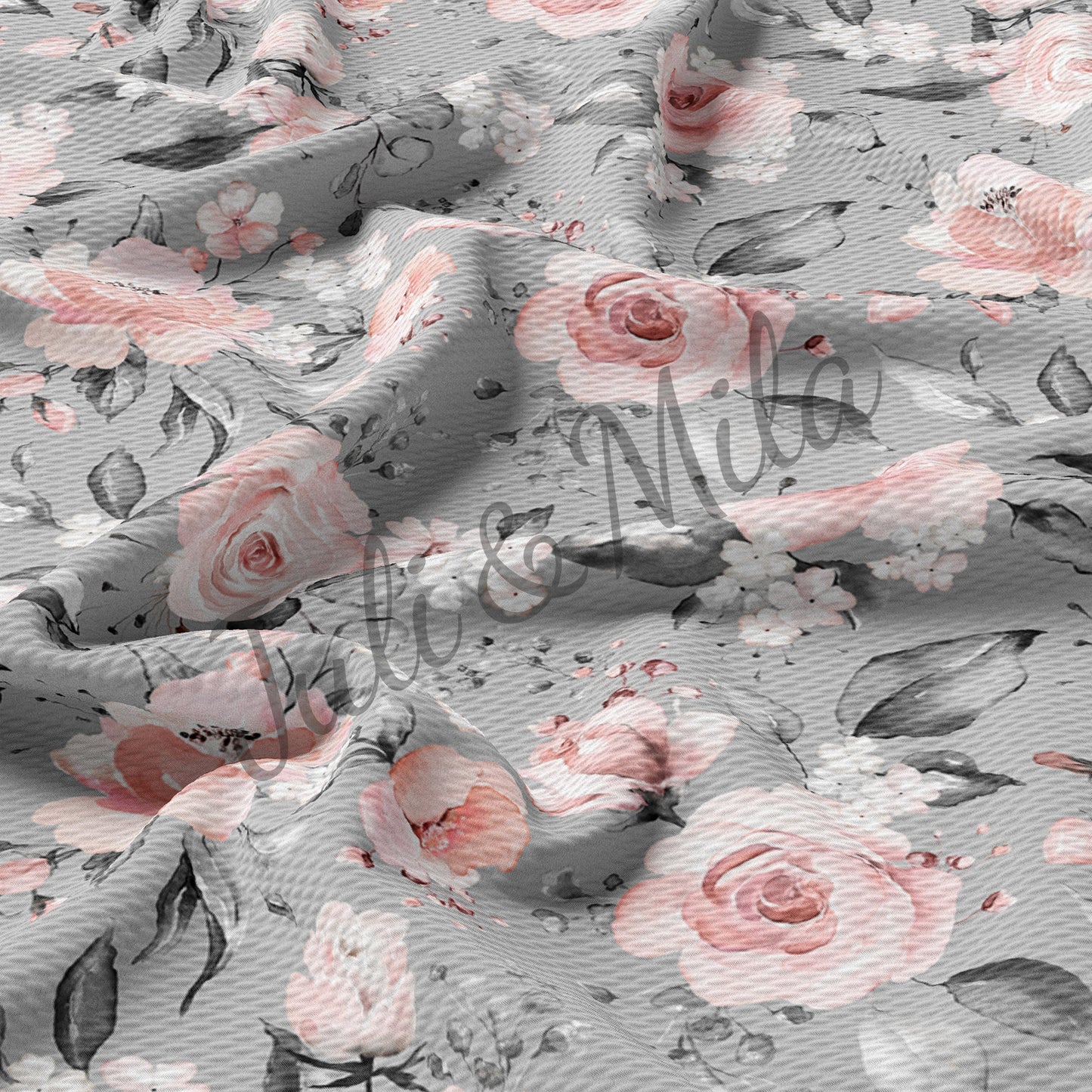 Printed Floral  Bullet Textured Fabric by the yard AA251