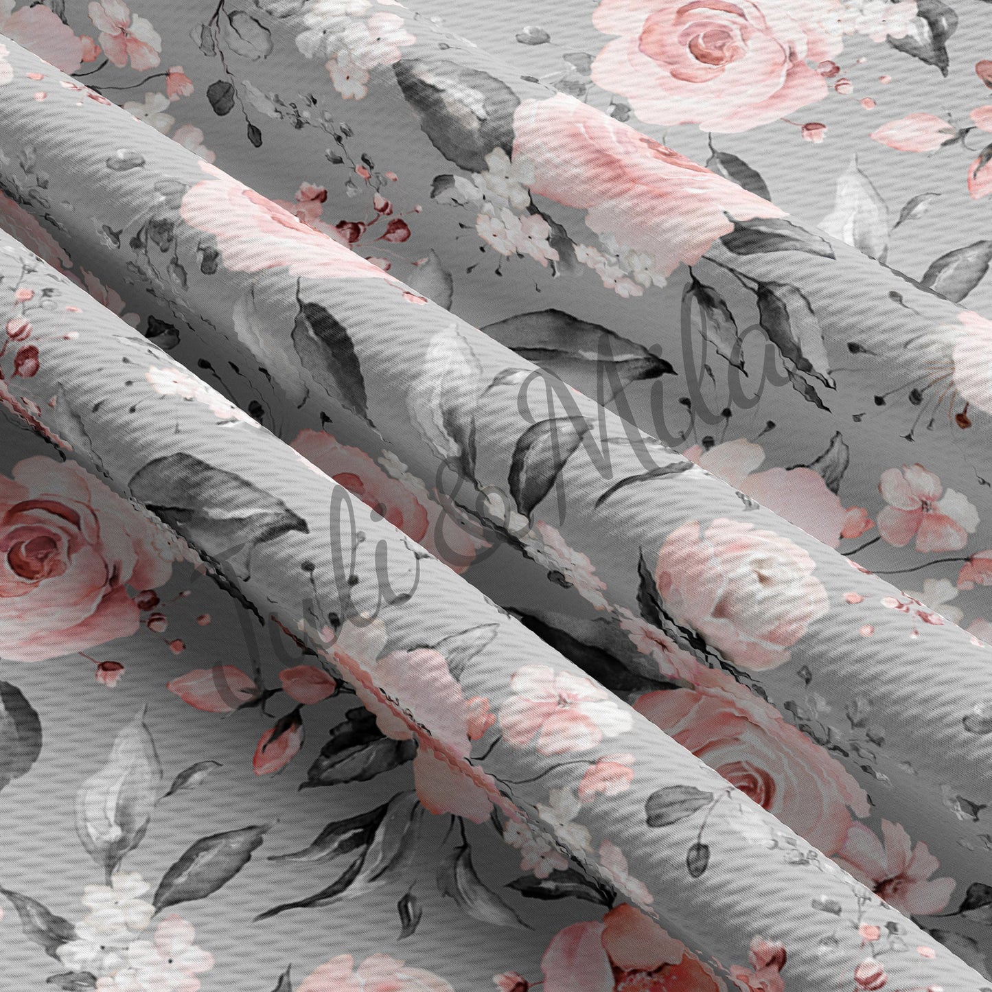 Printed Floral  Bullet Textured Fabric by the yard AA251