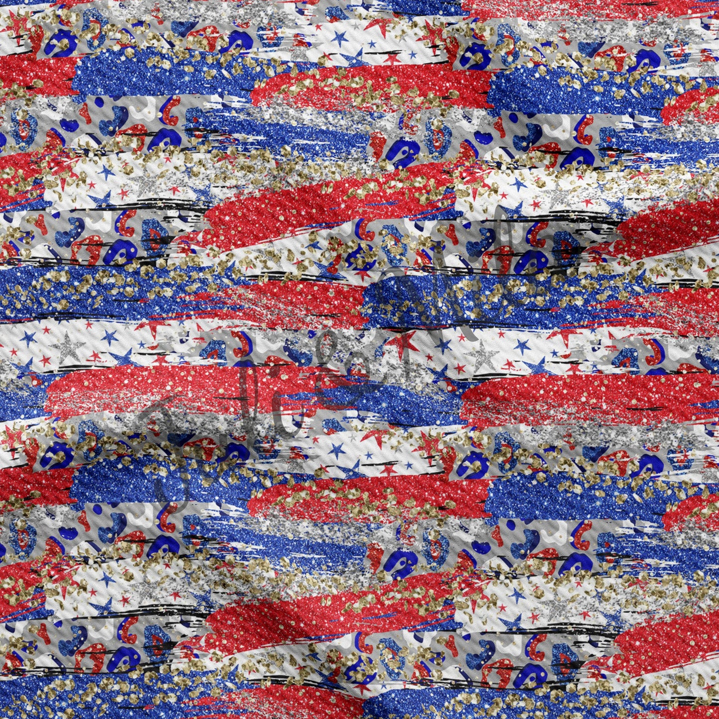 Patriotic 4th of July Bullet Fabric by the yard PT29