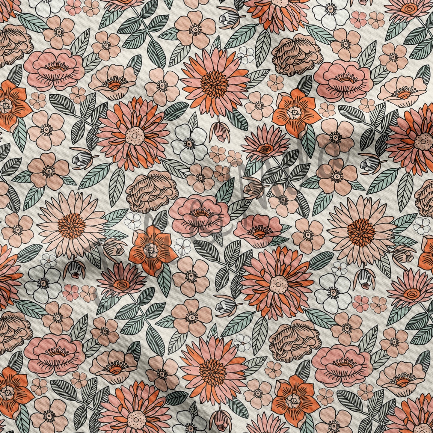 Floral  Bullet Textured Fabric  Floral56