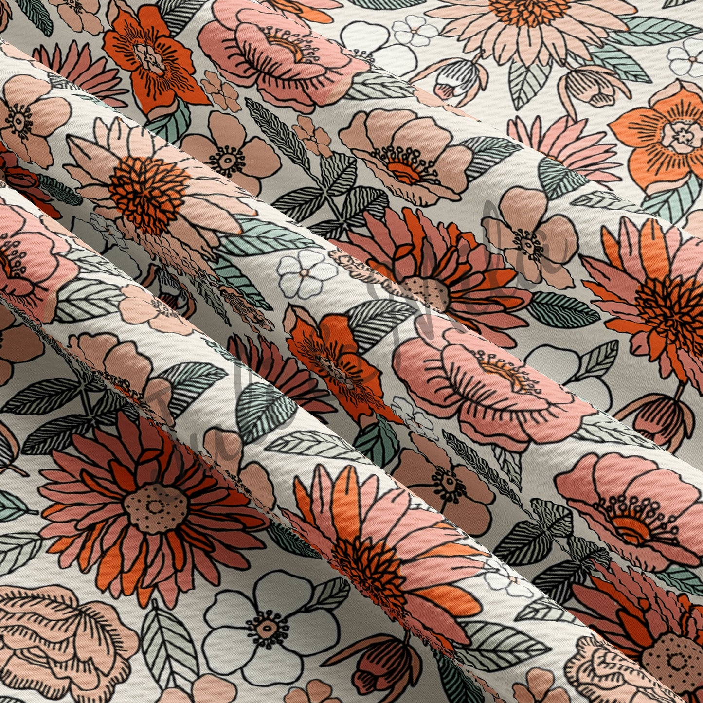 Floral  Bullet Textured Fabric  Floral56