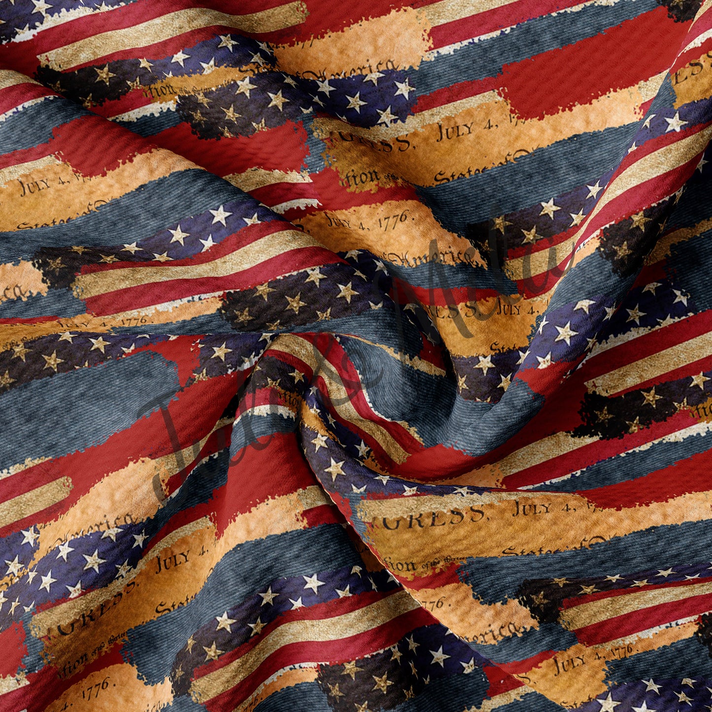 Patriotic Printed Bullet Fabric PT74