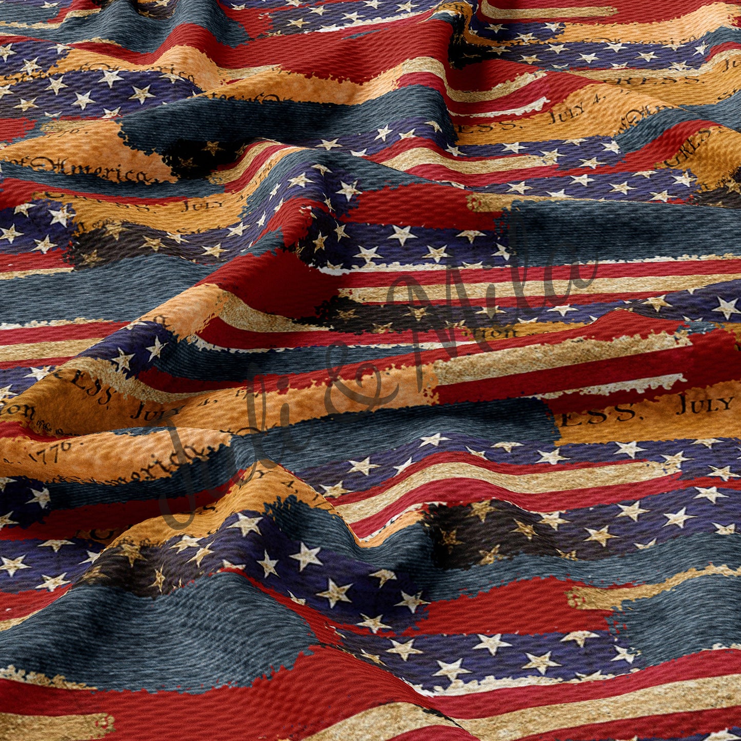 Patriotic Printed Bullet Fabric PT74