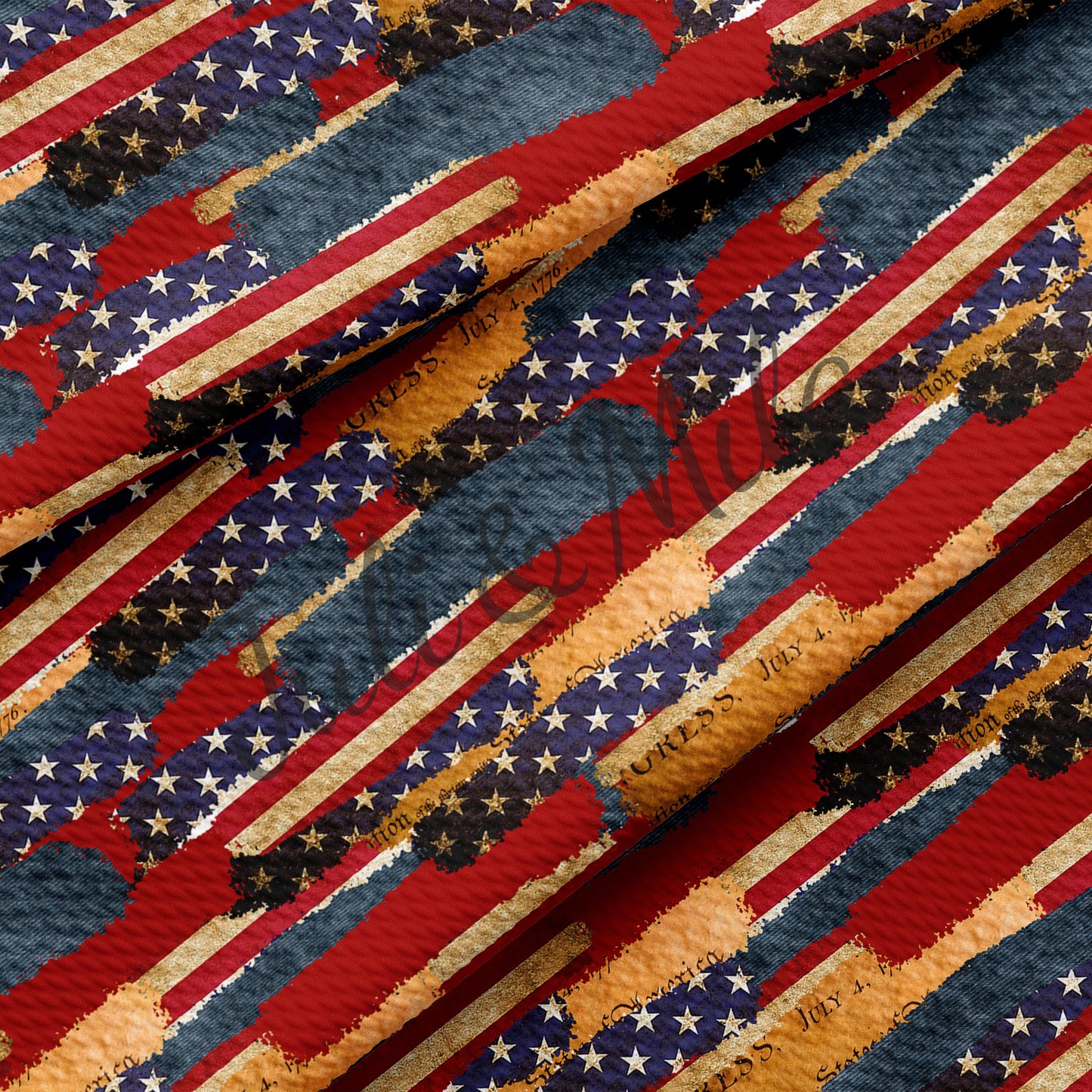 Patriotic Printed Bullet Fabric PT74