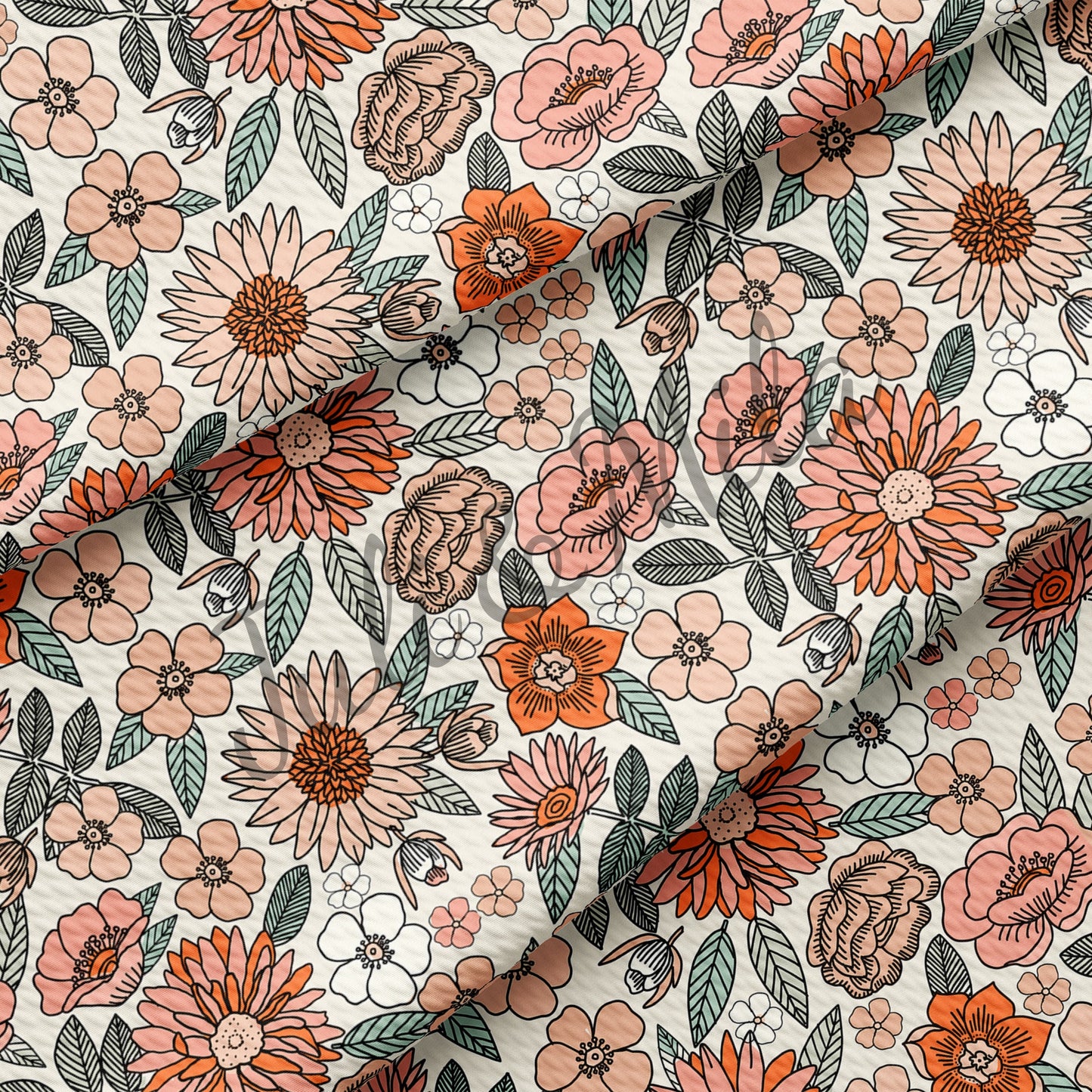 Floral  Bullet Textured Fabric  Floral56