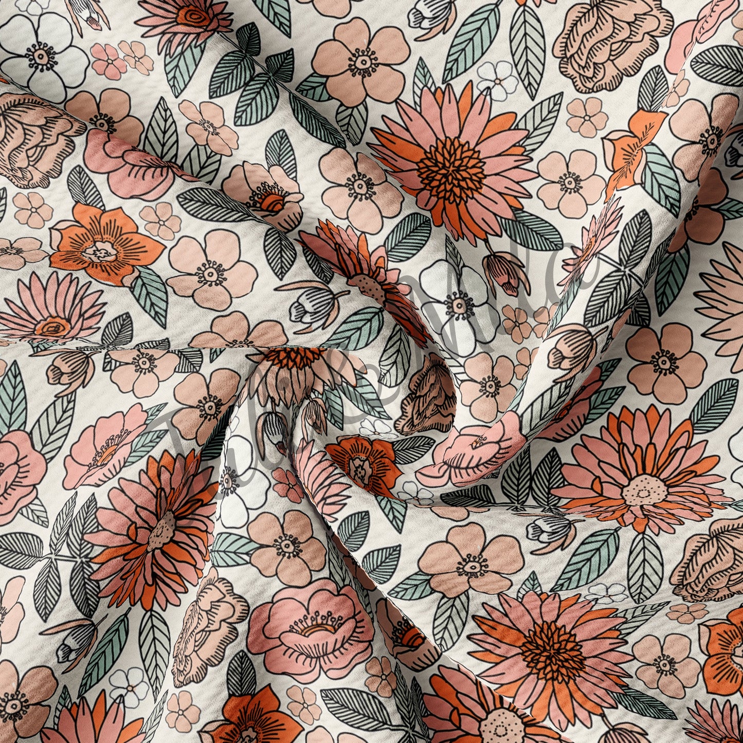 Floral  Bullet Textured Fabric  Floral56