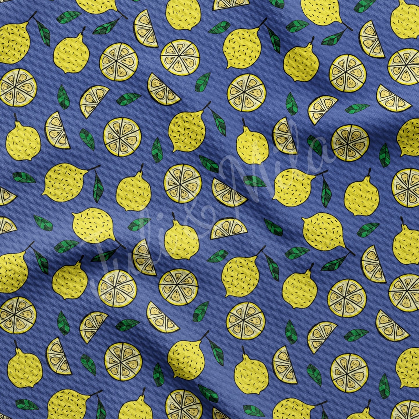 lemon Printed  Bullet Textured Fabric  lemon