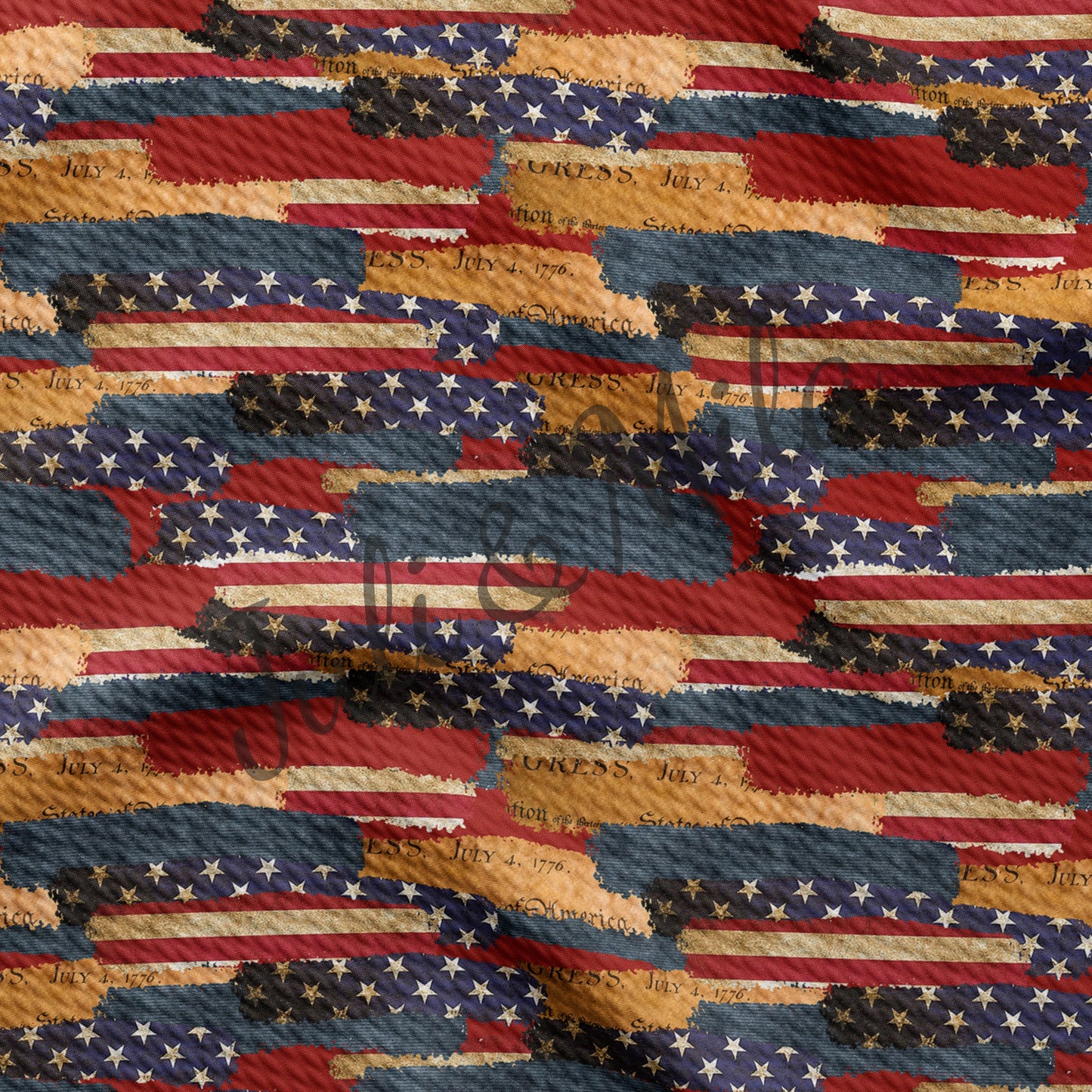 Patriotic Printed Bullet Fabric PT74