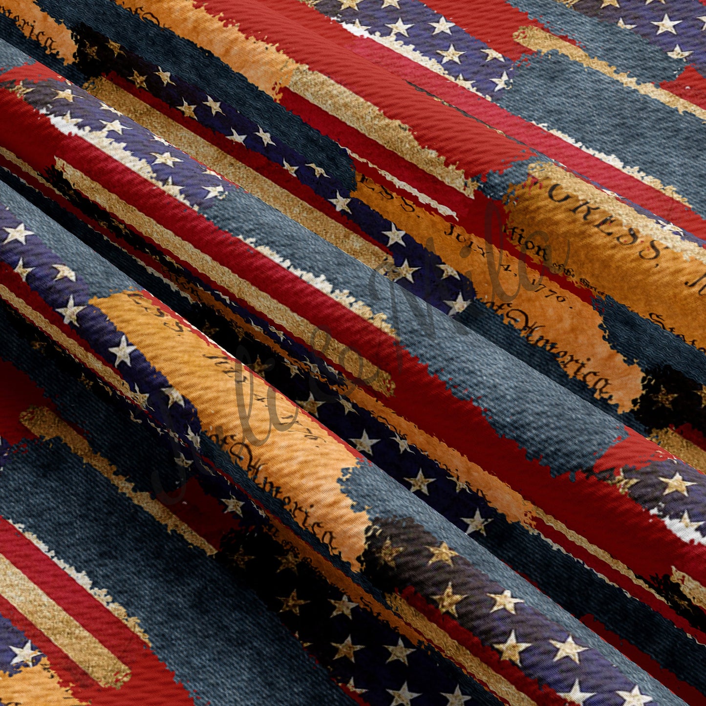 Patriotic Printed Bullet Fabric PT74