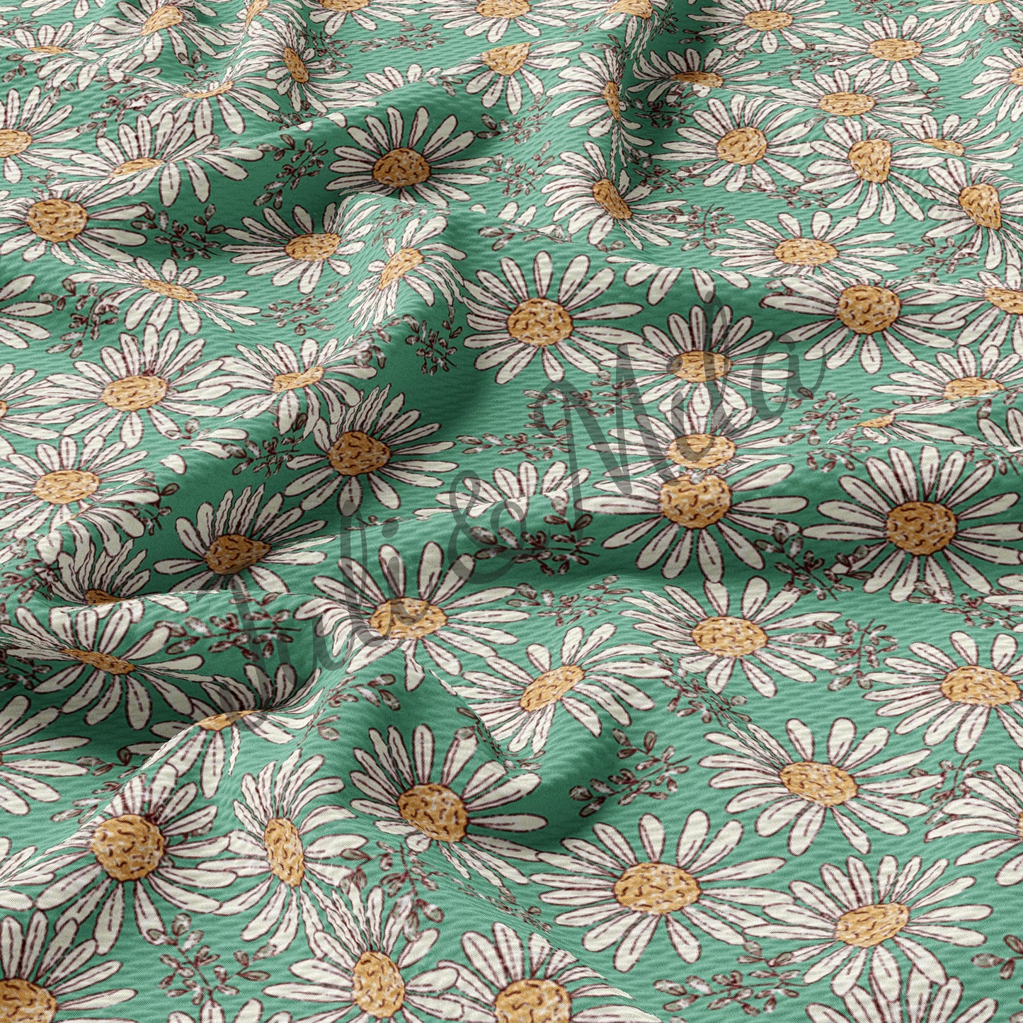 Floral Printed Bullet Textured Fabric Floral66