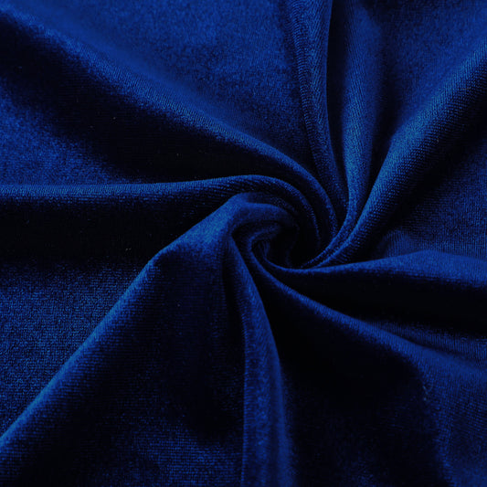 Navy Stretchy Velvet Fabric