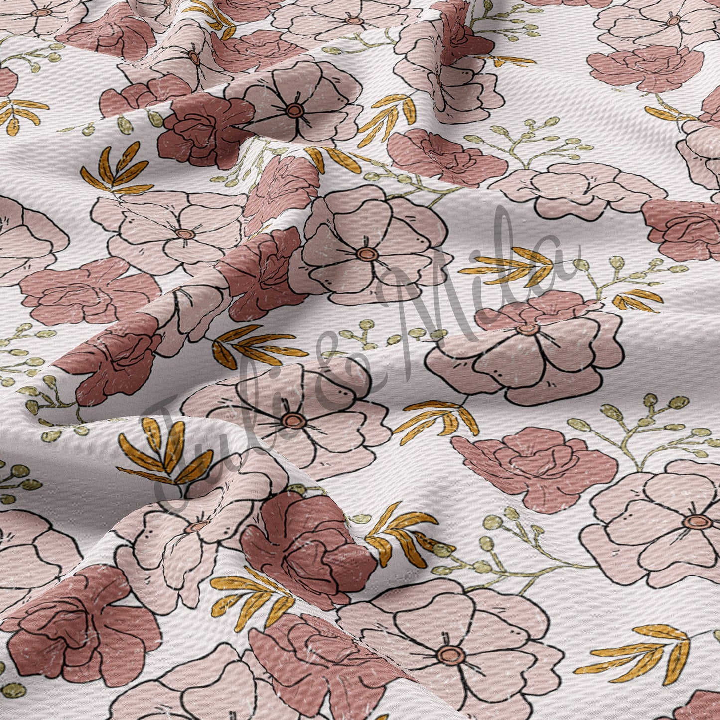 Bullet Textured Fabric  Floral88