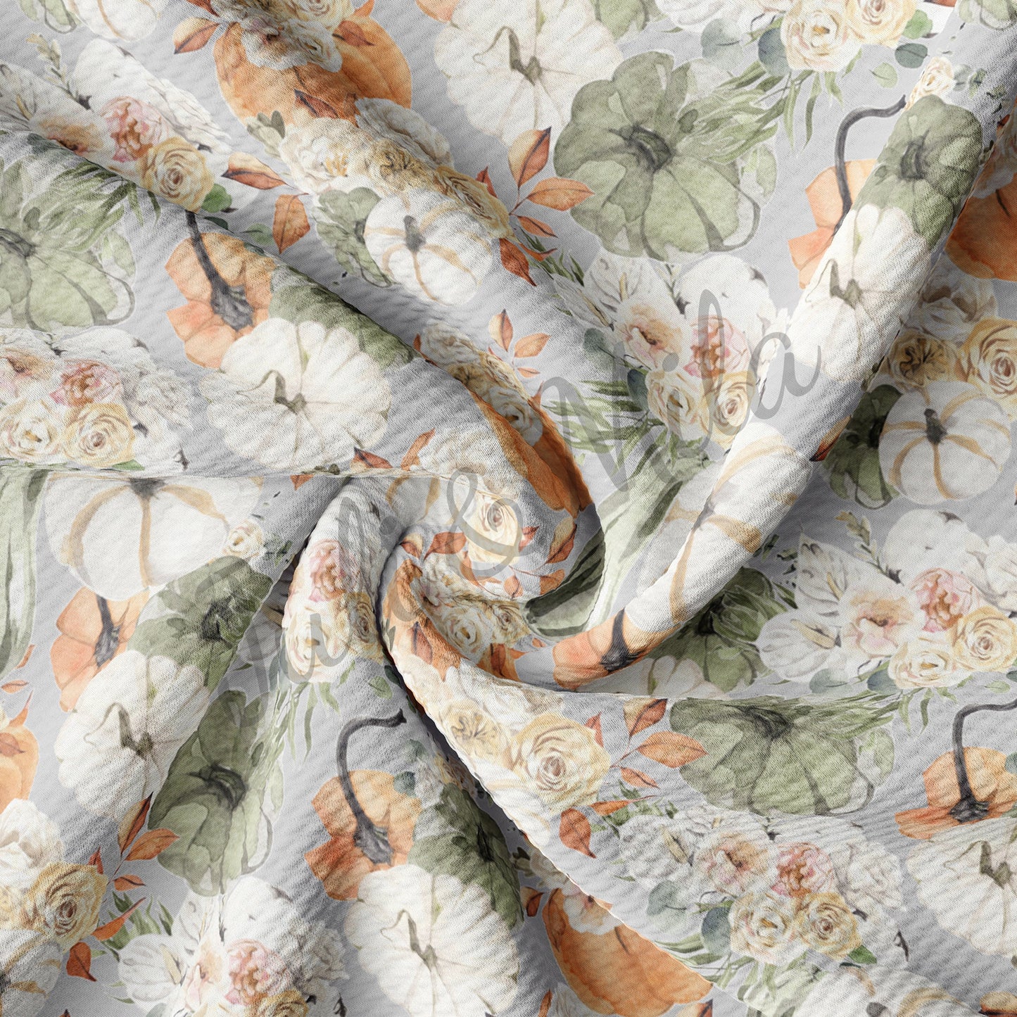 Fall Pumpkin Floral Bullet Fabric AB6