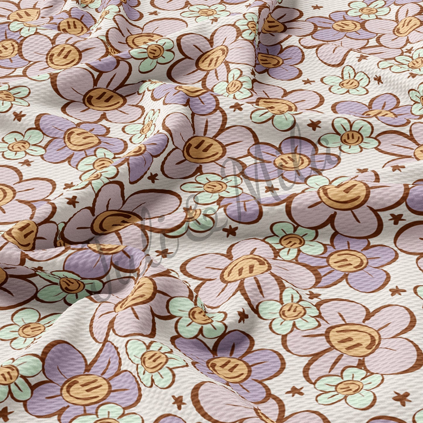 Floral  Bullet Textured Fabric Floral96