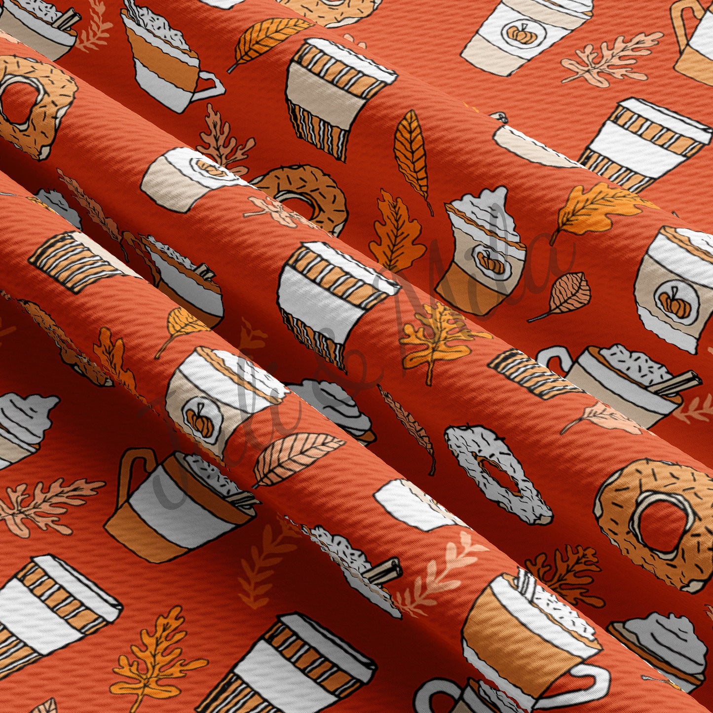 Coffee Printed Liverpool Bullet Textured Fabric  coffeetime