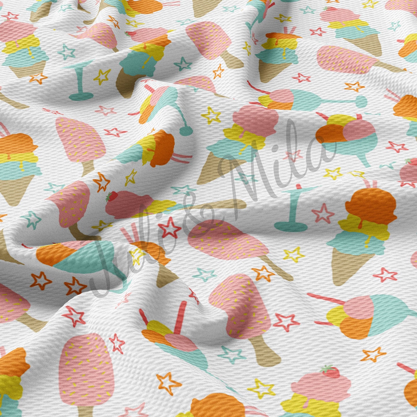 Ice cream  Bullet Textured Fabric  icecream3