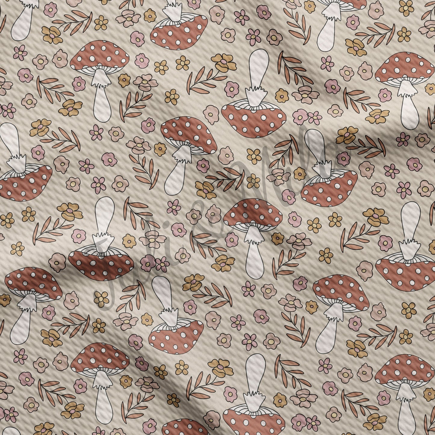 Bullet Textured Fabric  mushrooms2