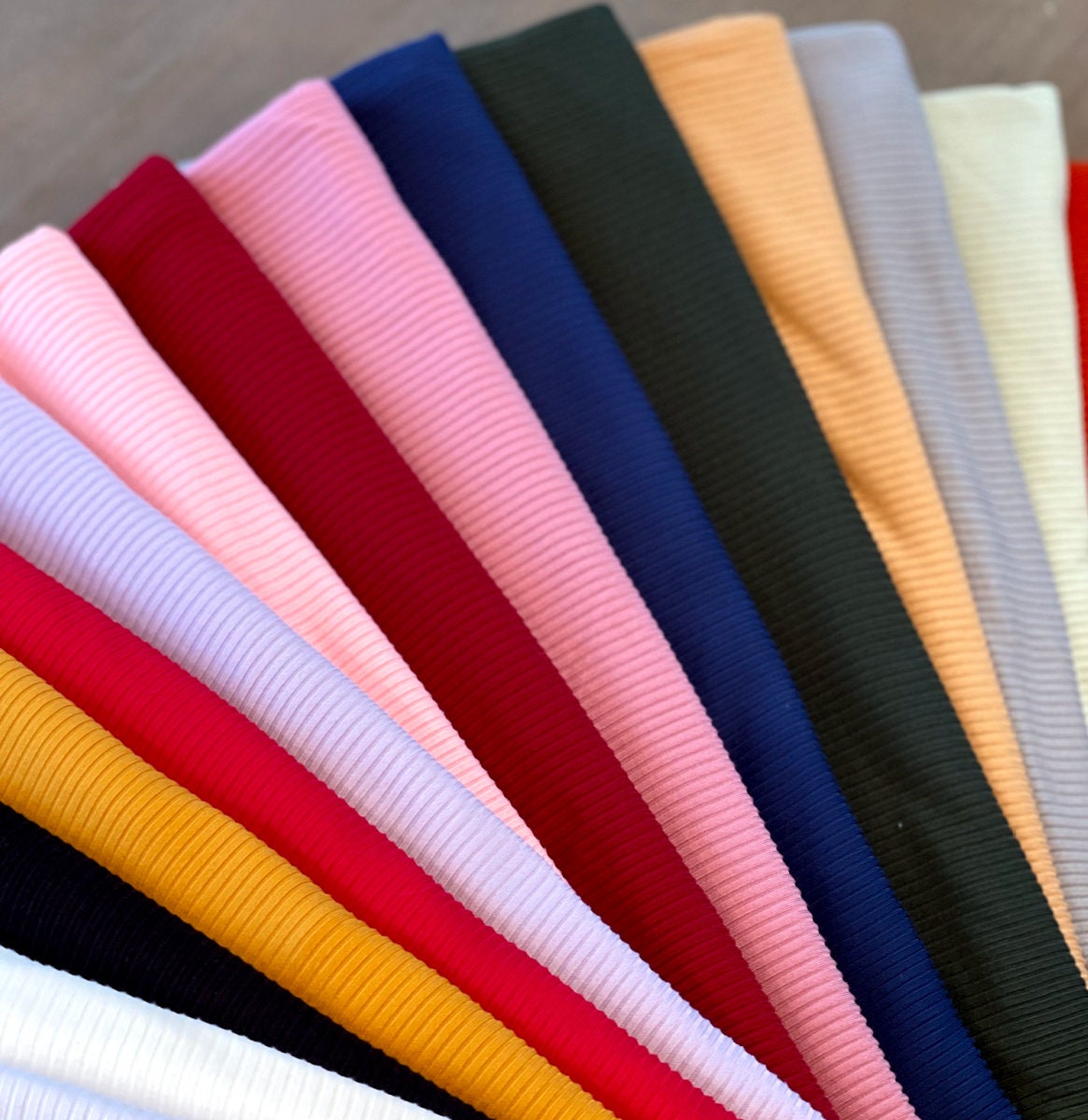Rib Knit Fabric by the Yard Ribbed Jersey Stretchy Soft Polyester Stretch Fabric 1 Yard