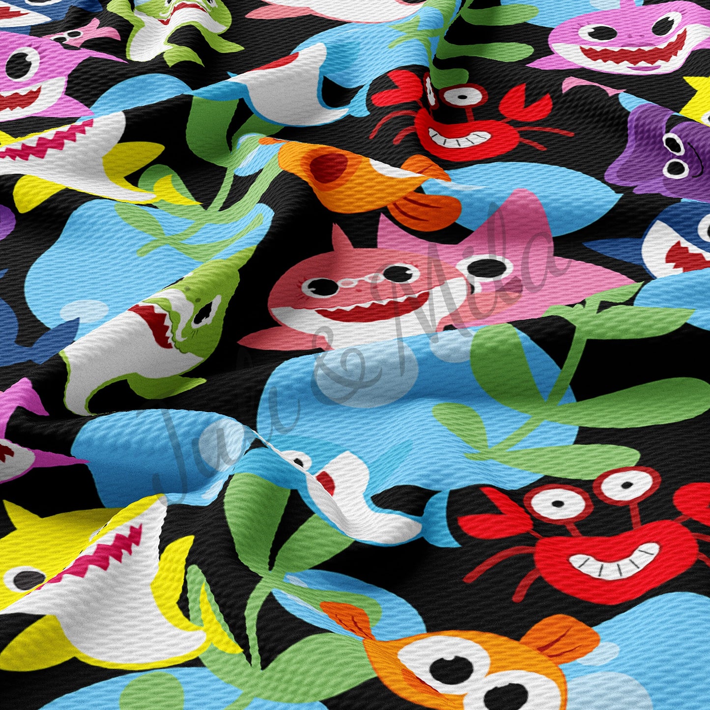 Baby Shark  Bullet Fabric (funnysharks) AA334