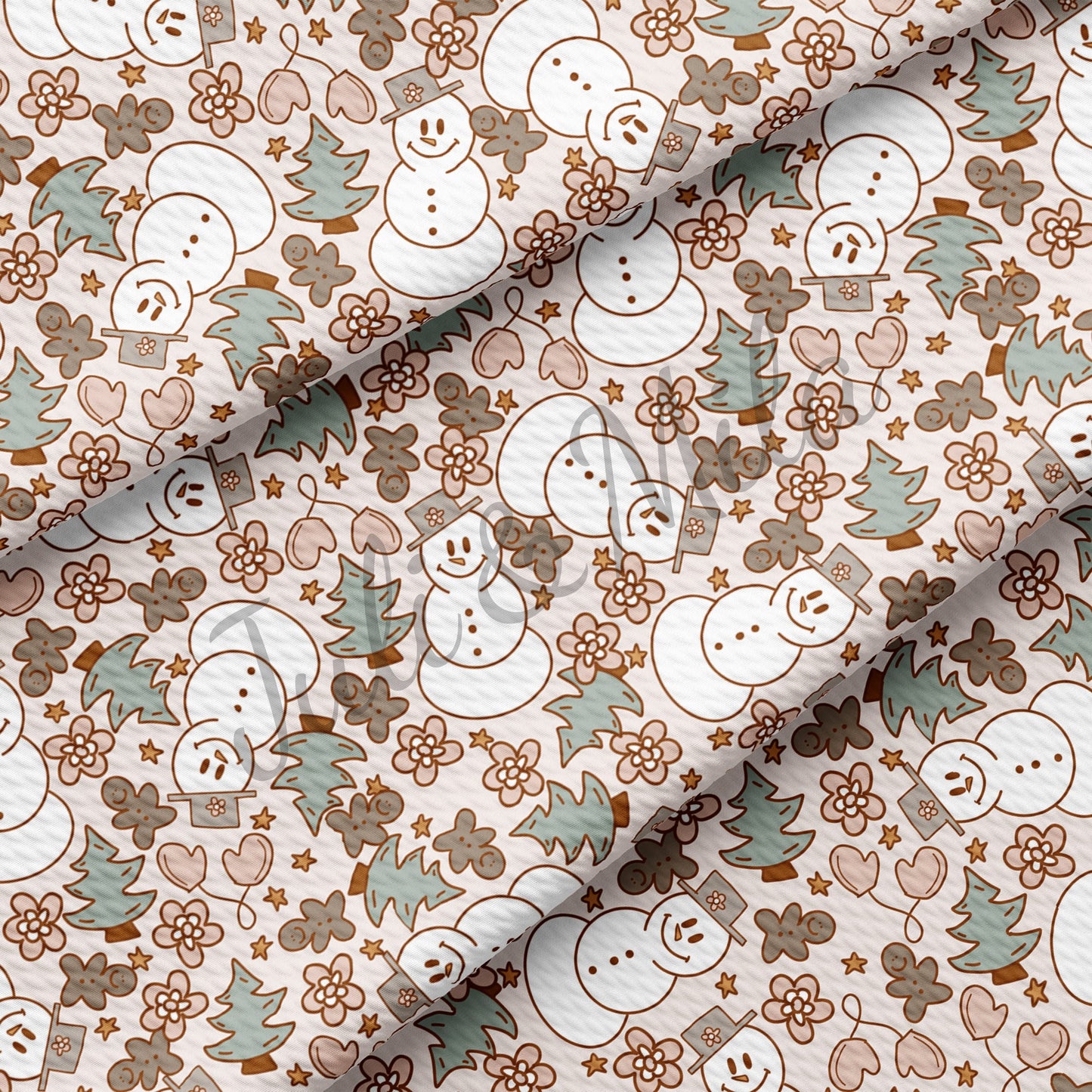 Muted Snowmen Bullet Fabric AA685