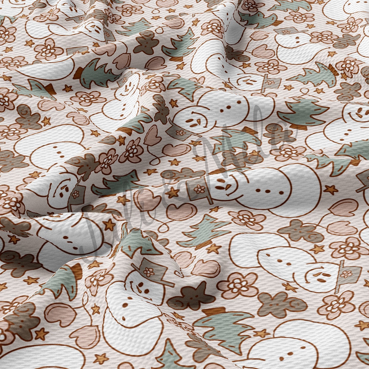 Muted Snowmen Bullet Fabric AA685